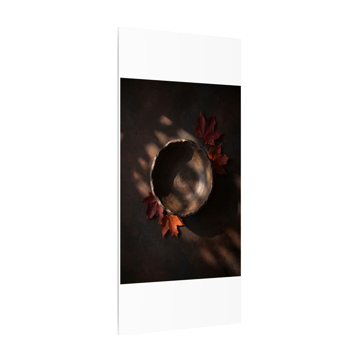 Ceramic Bowl Canvas Art | Autumn Dark Japandi Dark Texture Art