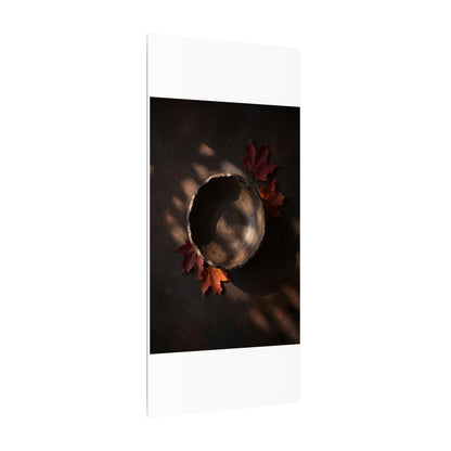 Ceramic Bowl Canvas Art | Autumn Dark Japandi Dark Texture Art