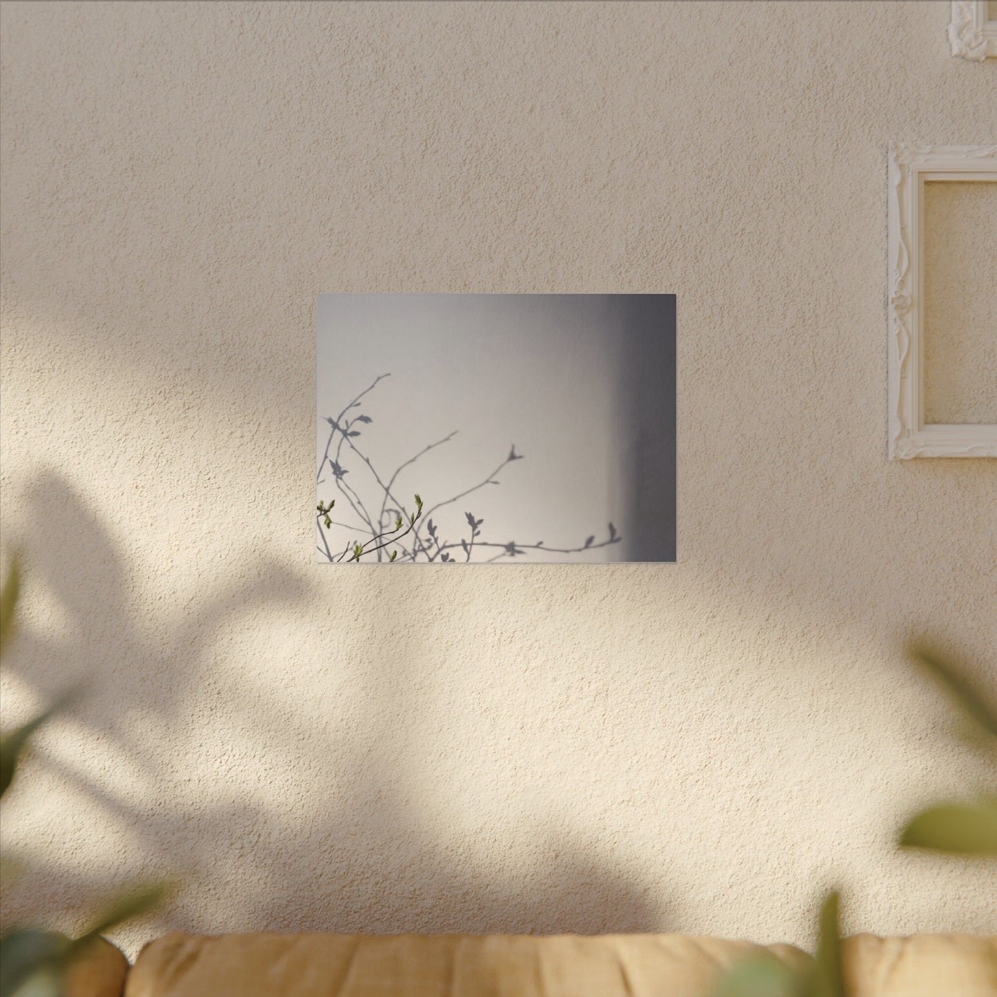 Japandi Shadow Play in Dawn | Japanese Pattern Canvas Art