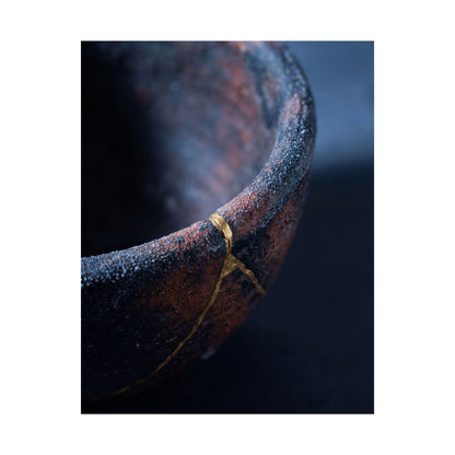 Ceramic Bowl Wall Art Print | Winter Kintsugi Broken Beauty Art