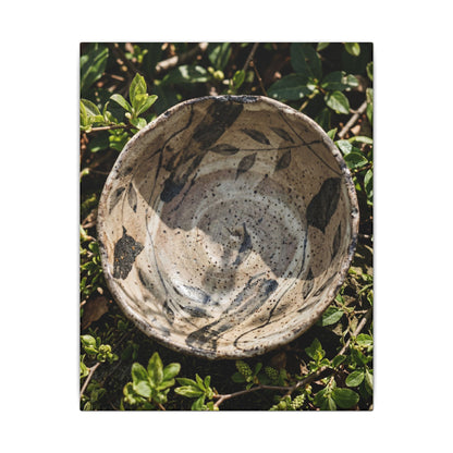 Elegant Ceramic Bowl Canvas Art - Japanese Pattern Japandi