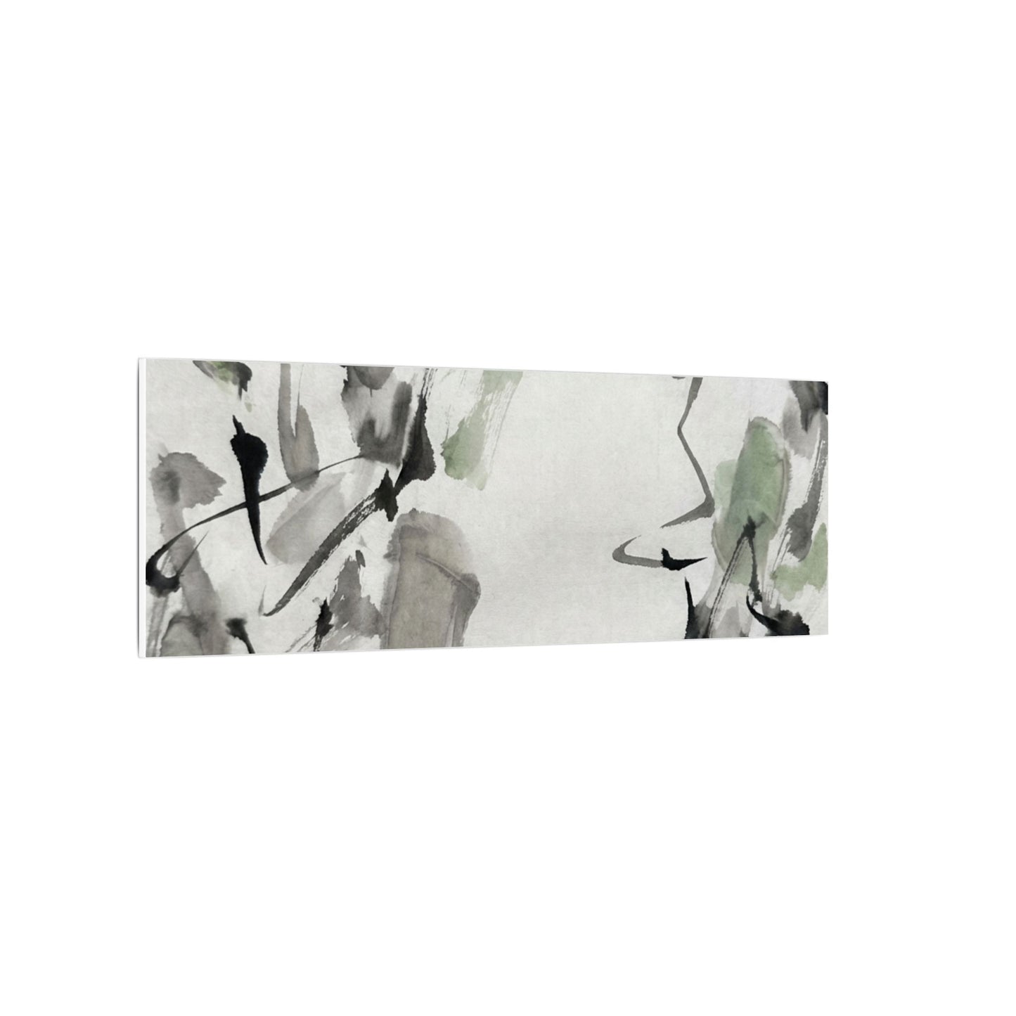 Zen Ink Brushstroke in Overcast | Sumi E Canvas Art