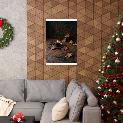 Dark Japandi Rust Patina in Candlelight | Shadow Zen Wall Art Print