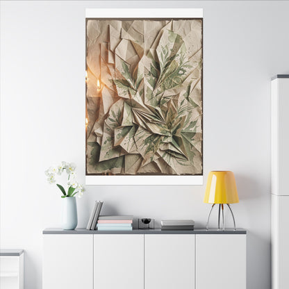 Japandi Paper Fold in Candlelight | Texture Canvas Art