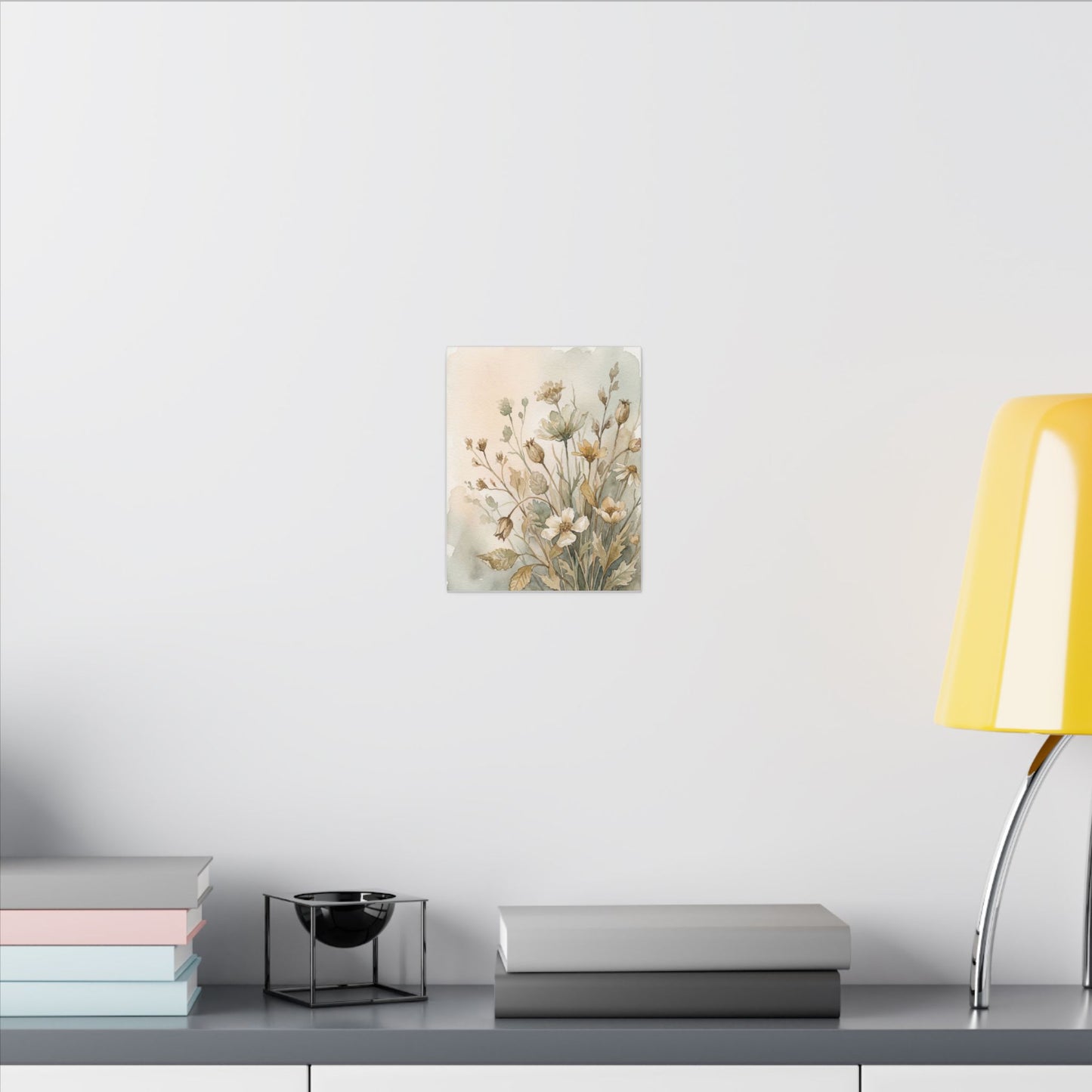Summer Dried Flowers Watercolor Canvas Art | Elegant Decor