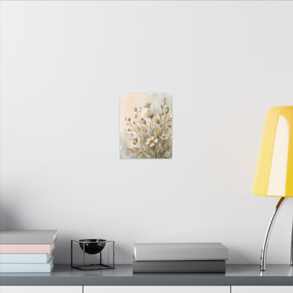 Summer Dried Flowers Watercolor Canvas Art | Elegant Decor