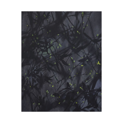 Shadow Play Spring Canvas Art | Dark Japandi Atmospheric Design
