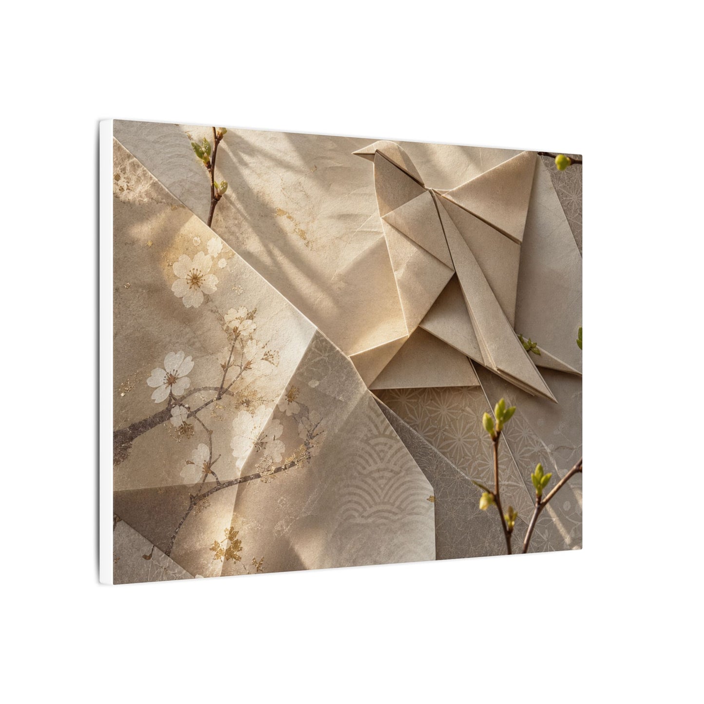 Golden Hour Paper Fold Canvas Art - Japandi Fukinsei