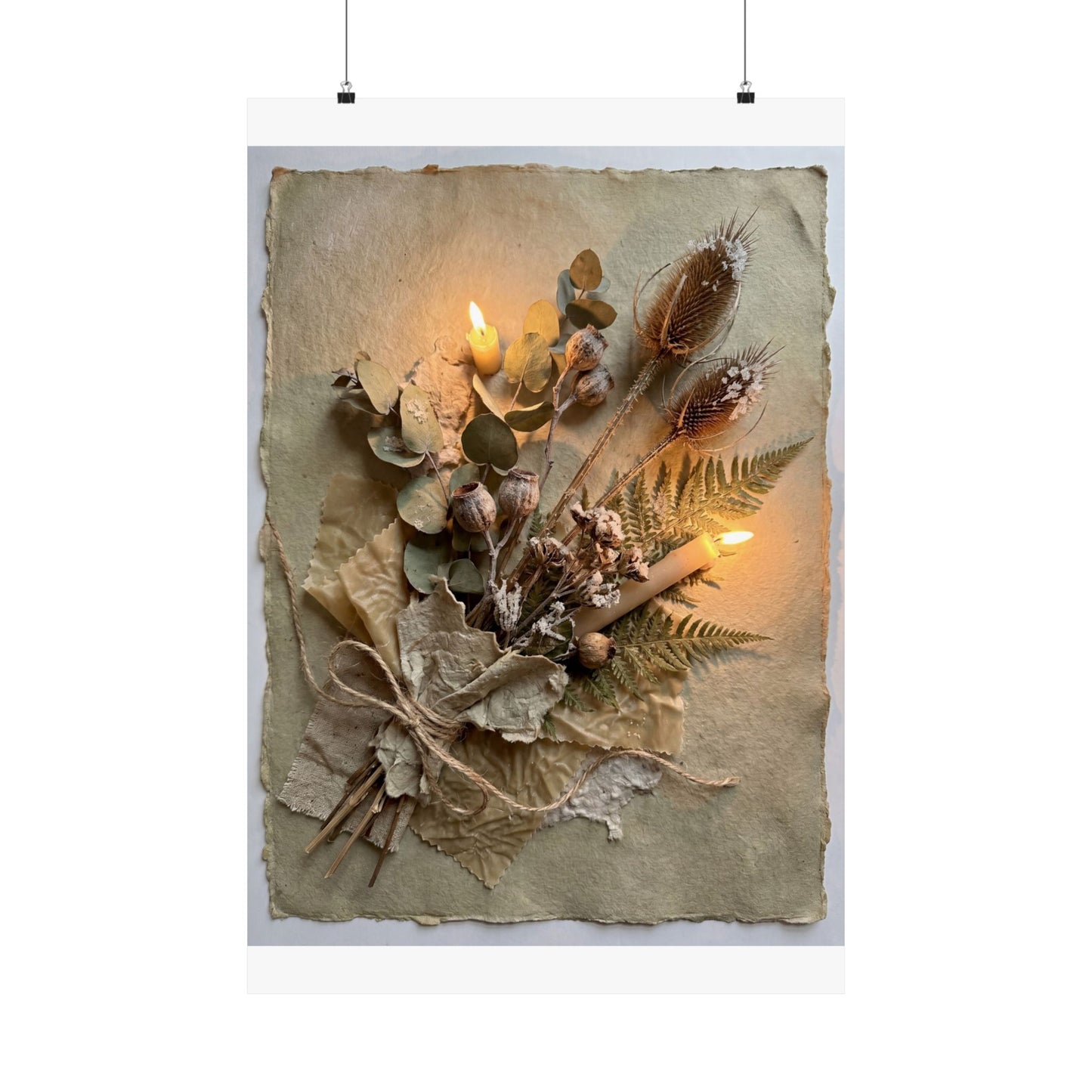 Dried Flowers Texture Wall Art Print | Earthy Japandi Art