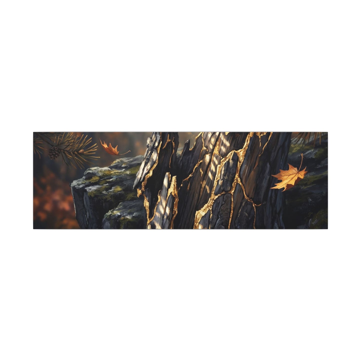 Pine Tree Autumn Canvas Art | Kintsugi Beautiful Design