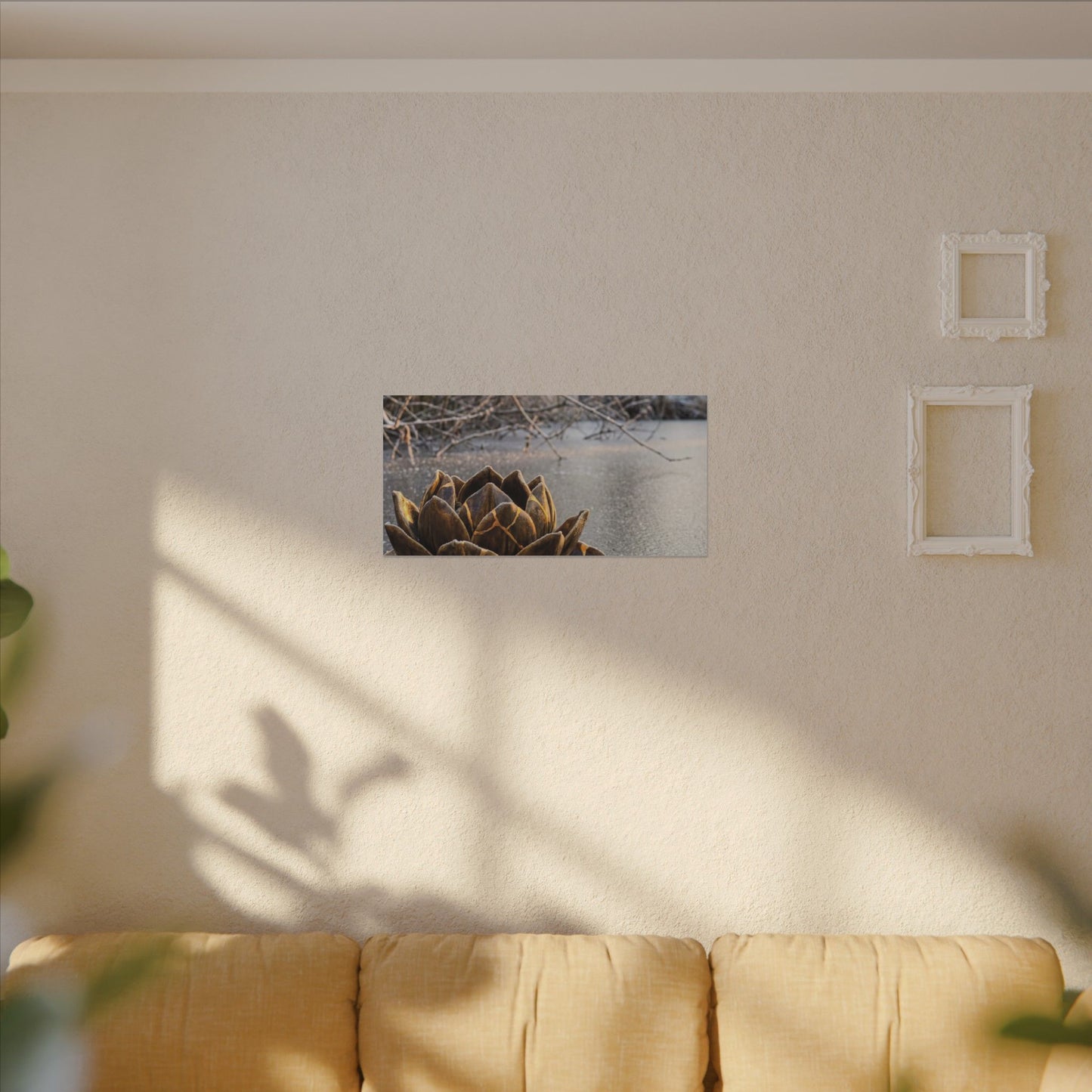 Lotus Flower Gold Repair Canvas Art | Beautiful Kintsugi Art