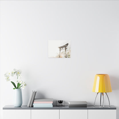 Fukinsei Torii Gate Canvas Art - Japandi Watercolor
