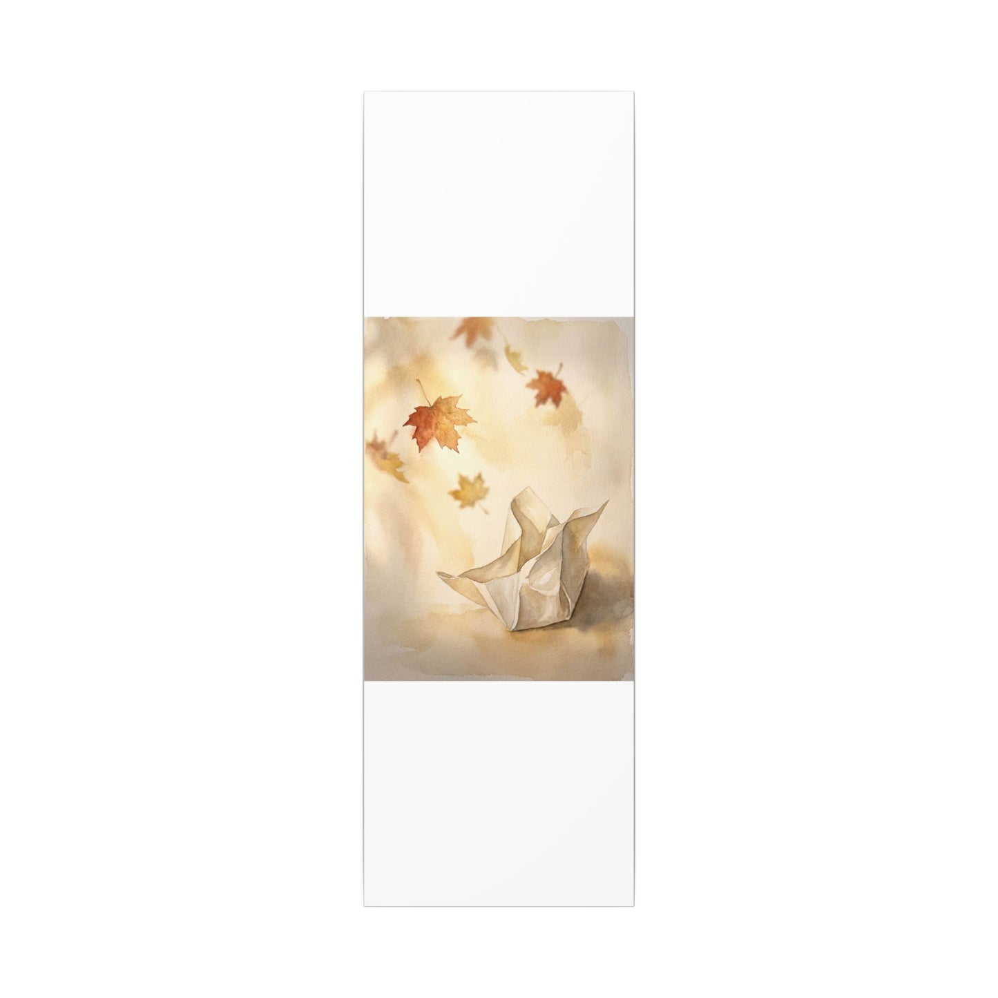 Japandi Paper Fold in Golden Hour | Watercolor Canvas Art