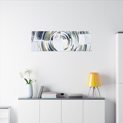 Winter Water Ripple Sumi E Canvas Art | Peaceful Decor