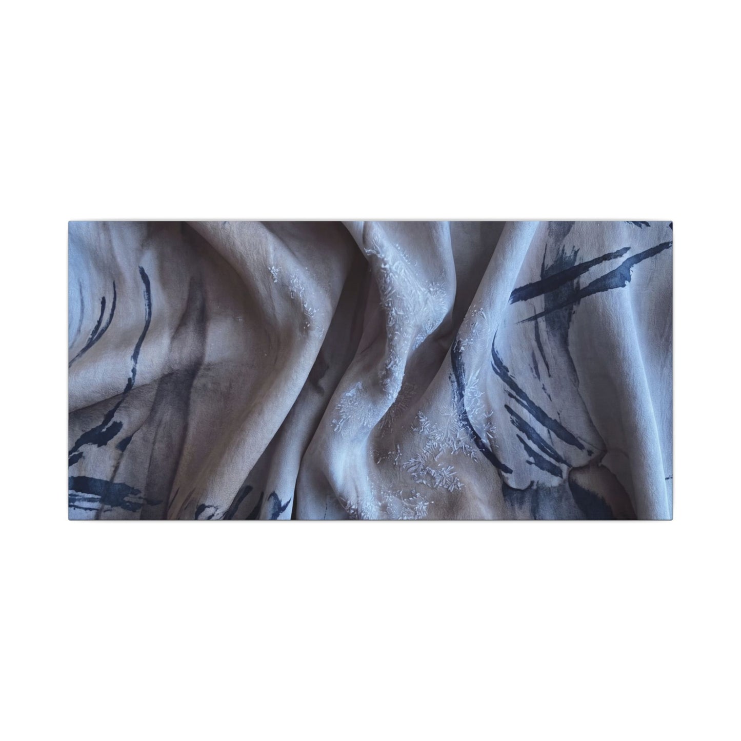 Silk Drape Winter Canvas Art | Japandi Earthy Design