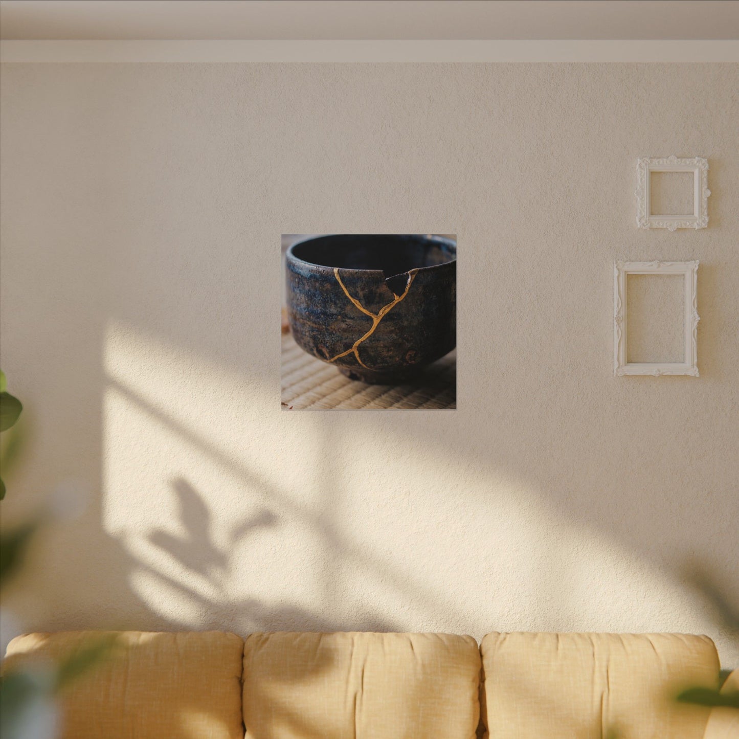 Tea Ceremony Autumn Canvas Art | Kintsugi Healing Design