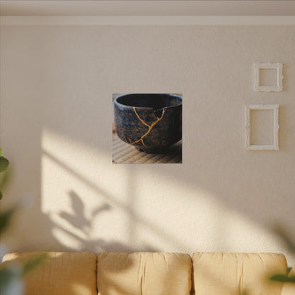 Tea Ceremony Autumn Canvas Art | Kintsugi Healing Design
