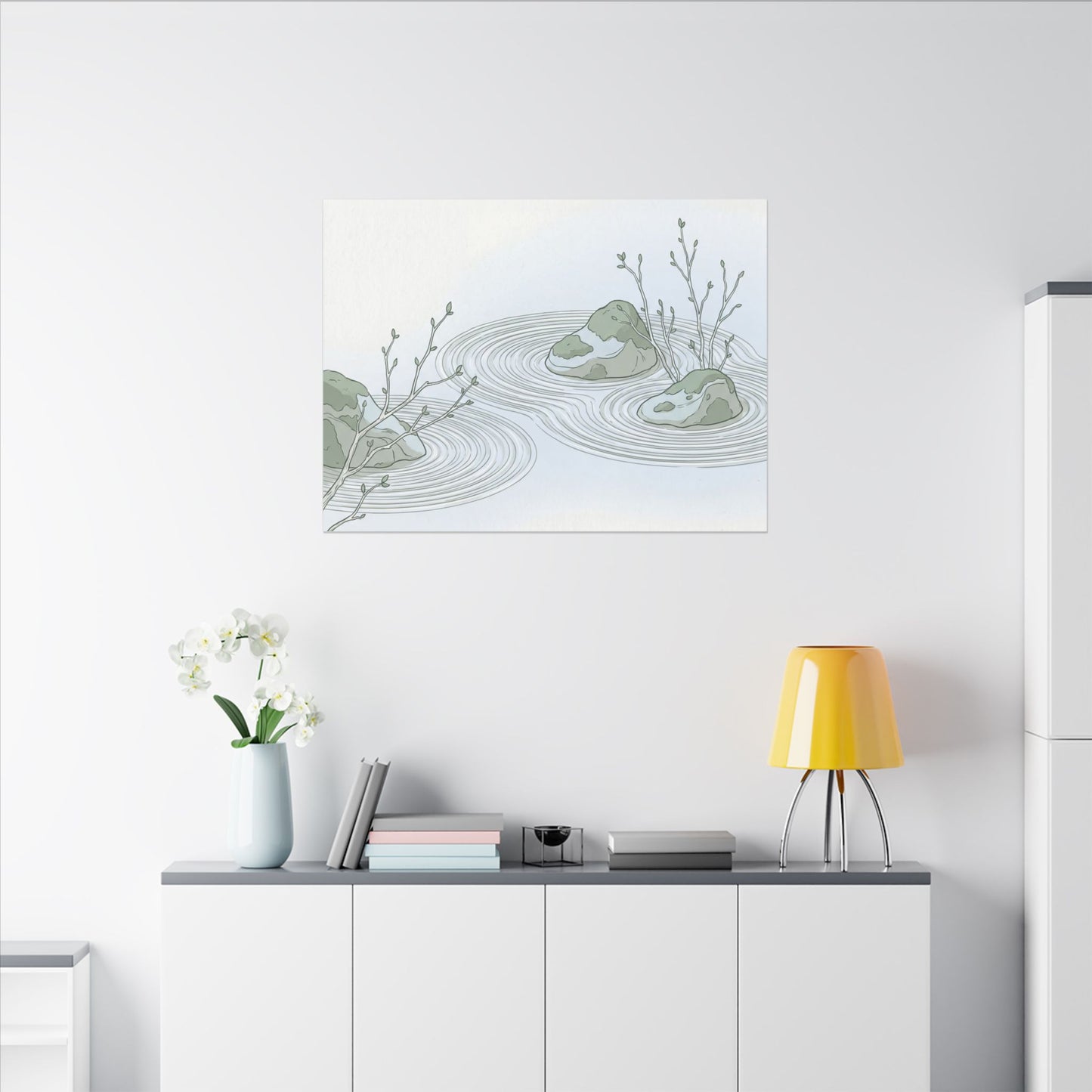 Moonlight Rock Garden Canvas Art - Japandi Ma