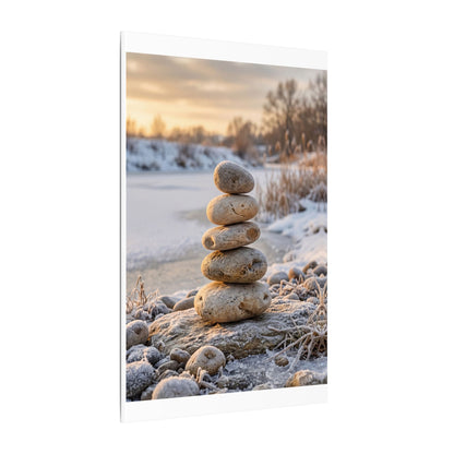 Ma River Stones Canvas Art - Japandi Japanese Pattern