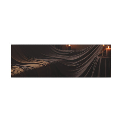 Candlelight Silk Drape Canvas Art - Dark Japandi Ma