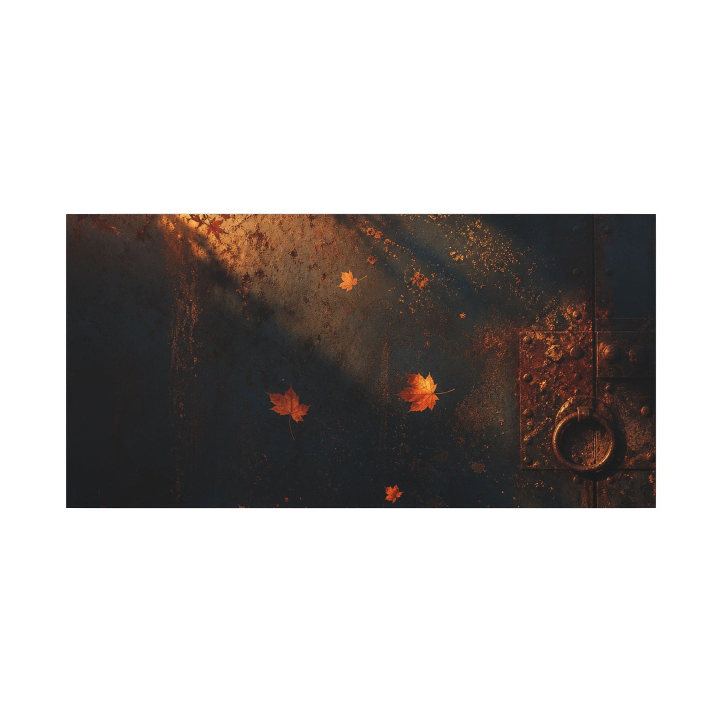 Dark Japandi Rust Patina in Golden Hour | Shadow Zen Canvas Art