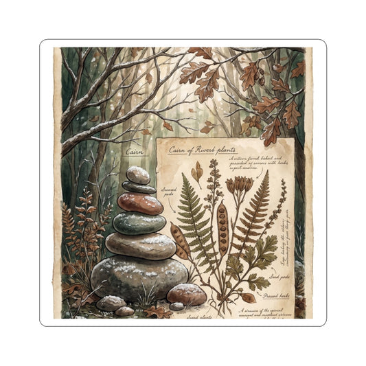 River Stones Herbarium Sticker | Cozy Cottagecore Art Art Print