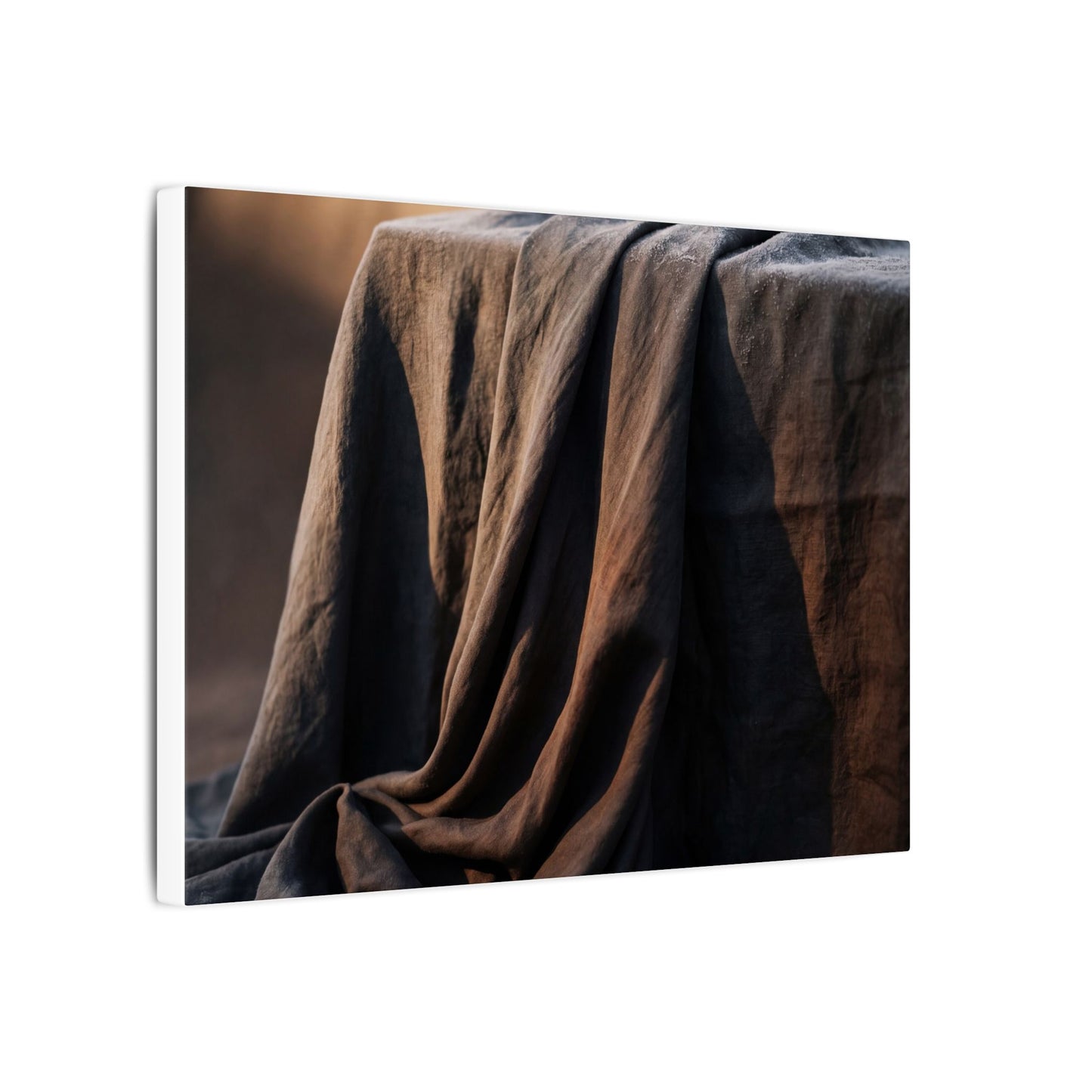 Silk Drape Canvas Art | Winter Dark Japandi Shadow Zen Art