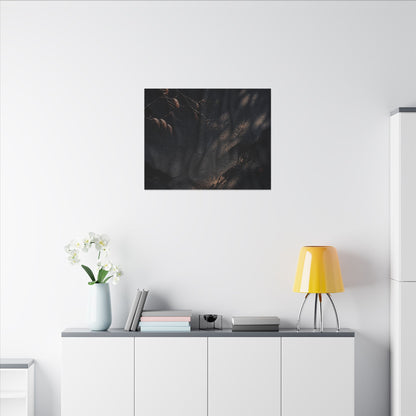Atmospheric Silk Drape Canvas Art - Charcoal Ink Dark Japandi