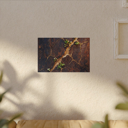 Rust Patina Spring Canvas Art | Kintsugi Resilient Design