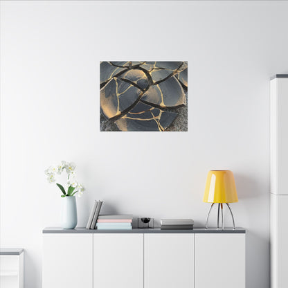 Broken Pottery Winter Canvas Art | Kintsugi Resilient Design