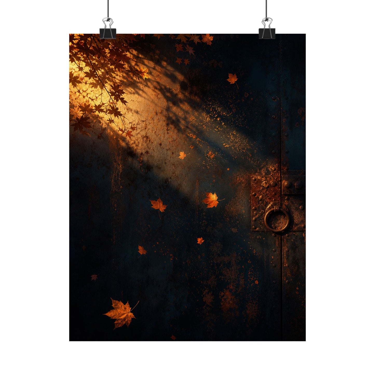 Rust Patina Wall Art Print | Autumn Dark Japandi Shadow Zen Art