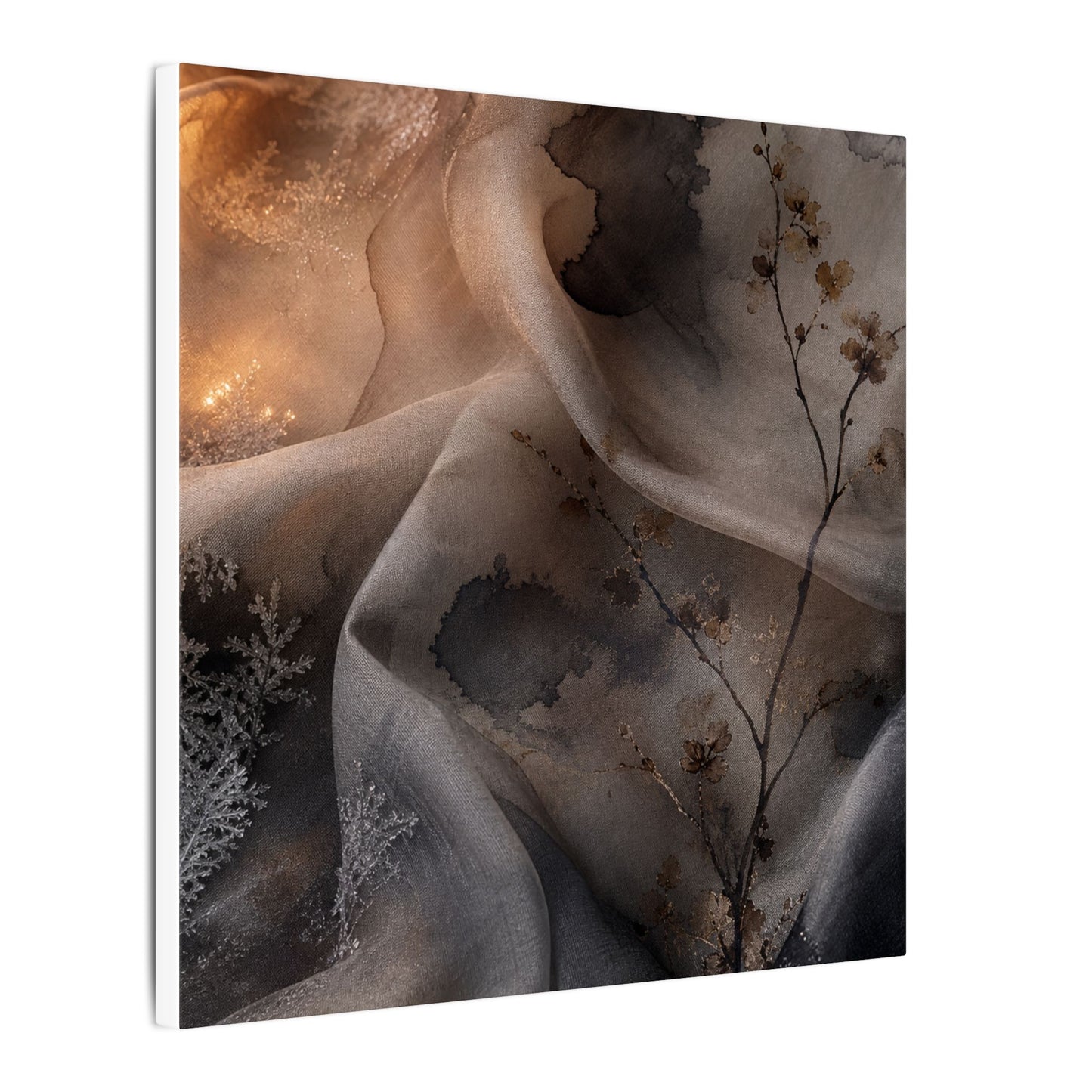 Japandi Silk Drape in Candlelight | Watercolor Canvas Art
