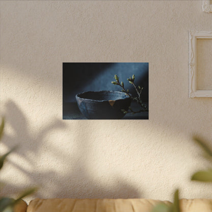 Sophisticated Ceramic Bowl Canvas Art - Shadow Zen Dark Japandi