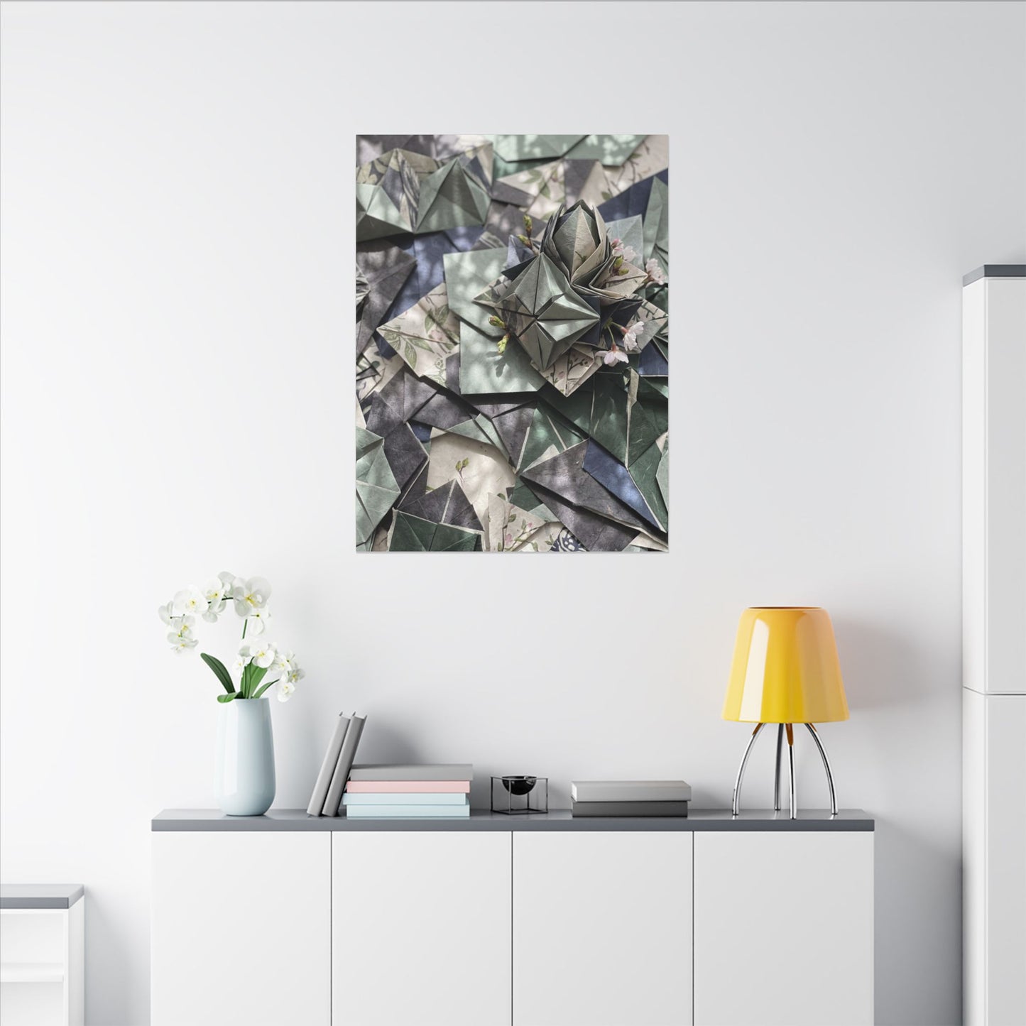 Shibui Paper Fold Canvas Art - Japandi Japanese Pattern