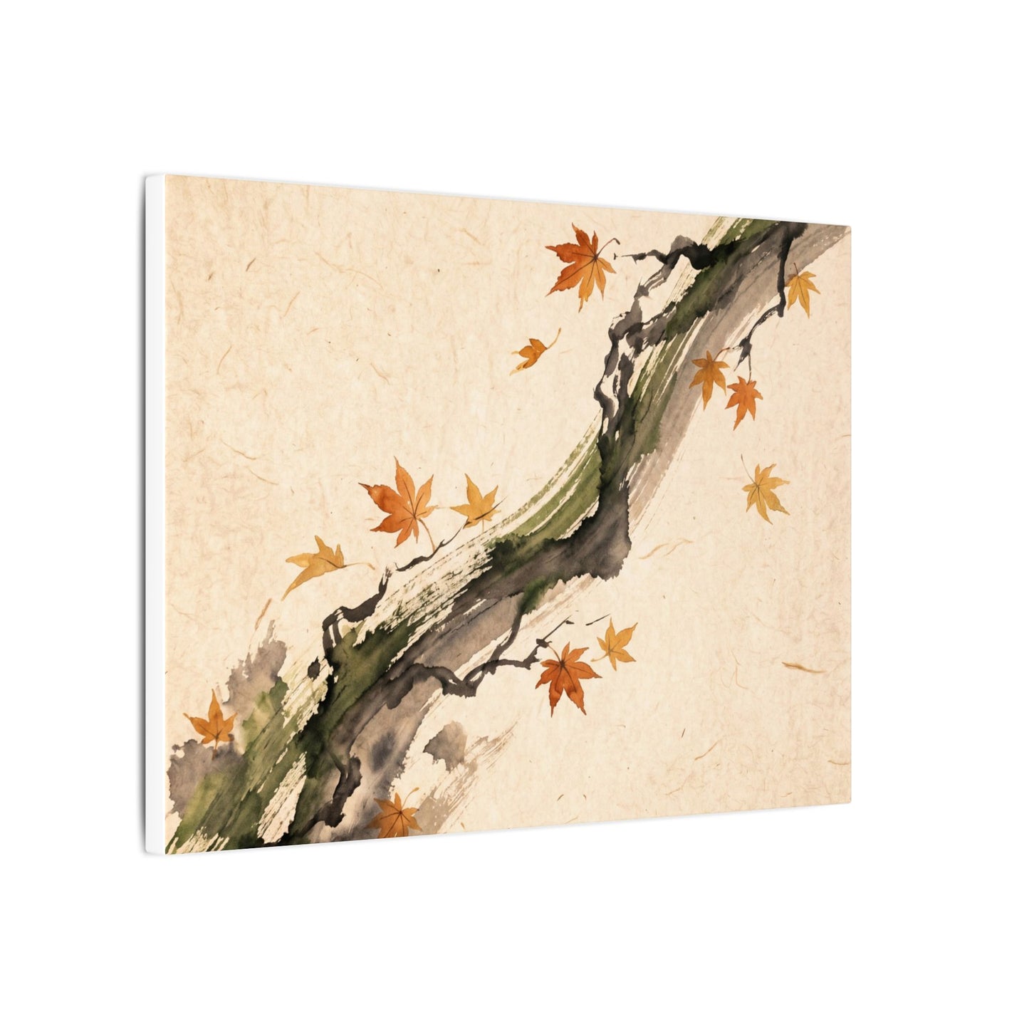 Ink Brushstroke Autumn Canvas Art | Zen Calm Design