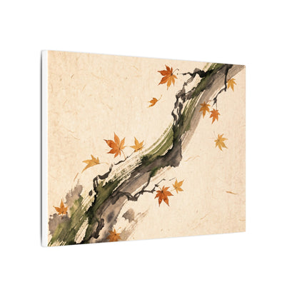 Ink Brushstroke Autumn Canvas Art | Zen Calm Design