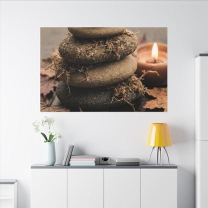 River Stones Canvas Art | Autumn Japandi Texture Art
