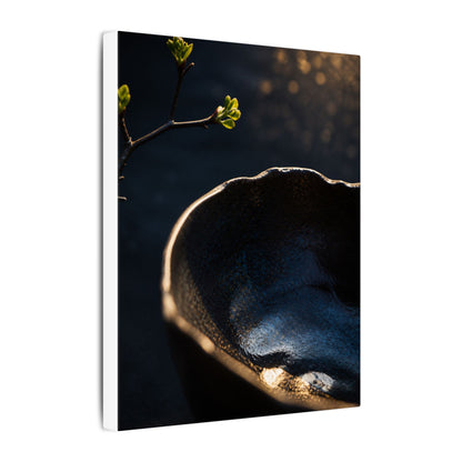 Ma Ceramic Bowl Canvas Art - Dark Japandi Shadow Zen