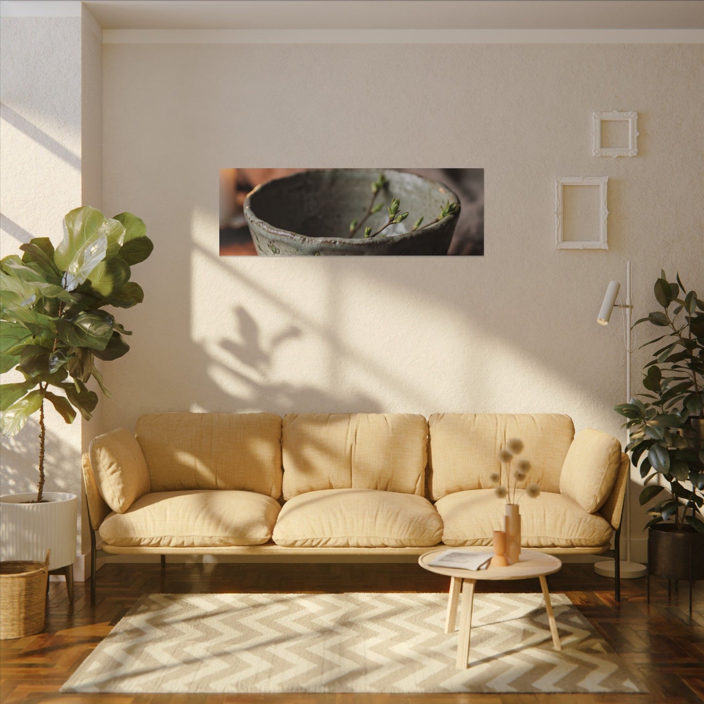 Ceramic Bowl Spring Canvas Art | Japandi Neutral Design