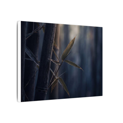 Dark Japandi Bamboo Grove in Dawn | Moody Minimal Canvas Art