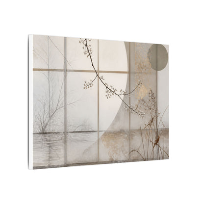 Winter Shoji Screen Japanese Pattern Canvas Art | Elegant Decor