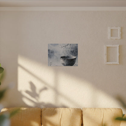 Seijaku Ceramic Bowl Canvas Art - Zen Sumi E