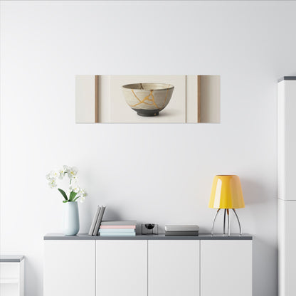 Kintsugi Charcoal Canvas Art