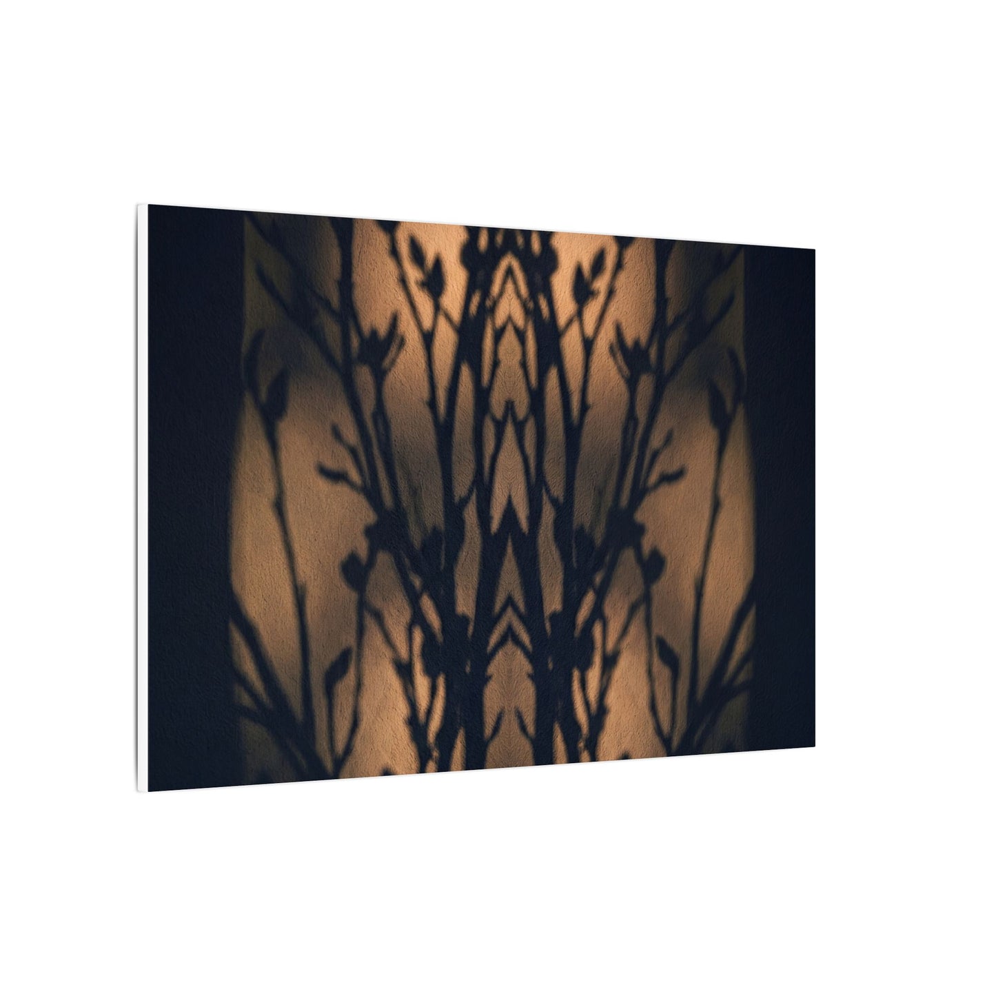 Dark Japandi Shadow Play in Golden Hour | Shadow Zen Canvas Art