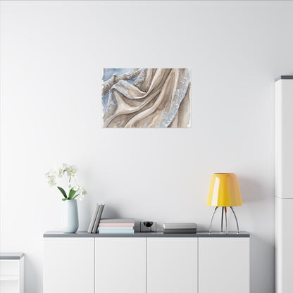 Silk Drape Winter Canvas Art | Japandi Cozy Design
