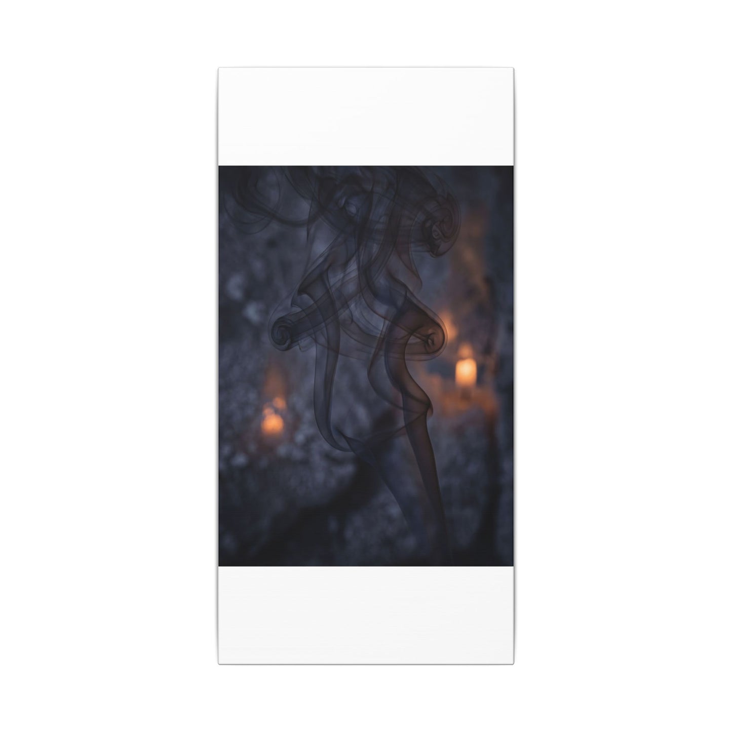 Incense Smoke Winter Canvas Art | Dark Japandi Sophisticated Design