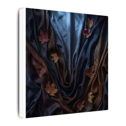 Silk Drape Canvas Art | Autumn Dark Japandi Moody Minimal Art