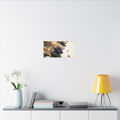 Ma River Stones Canvas Art - Kintsugi Gold Vein