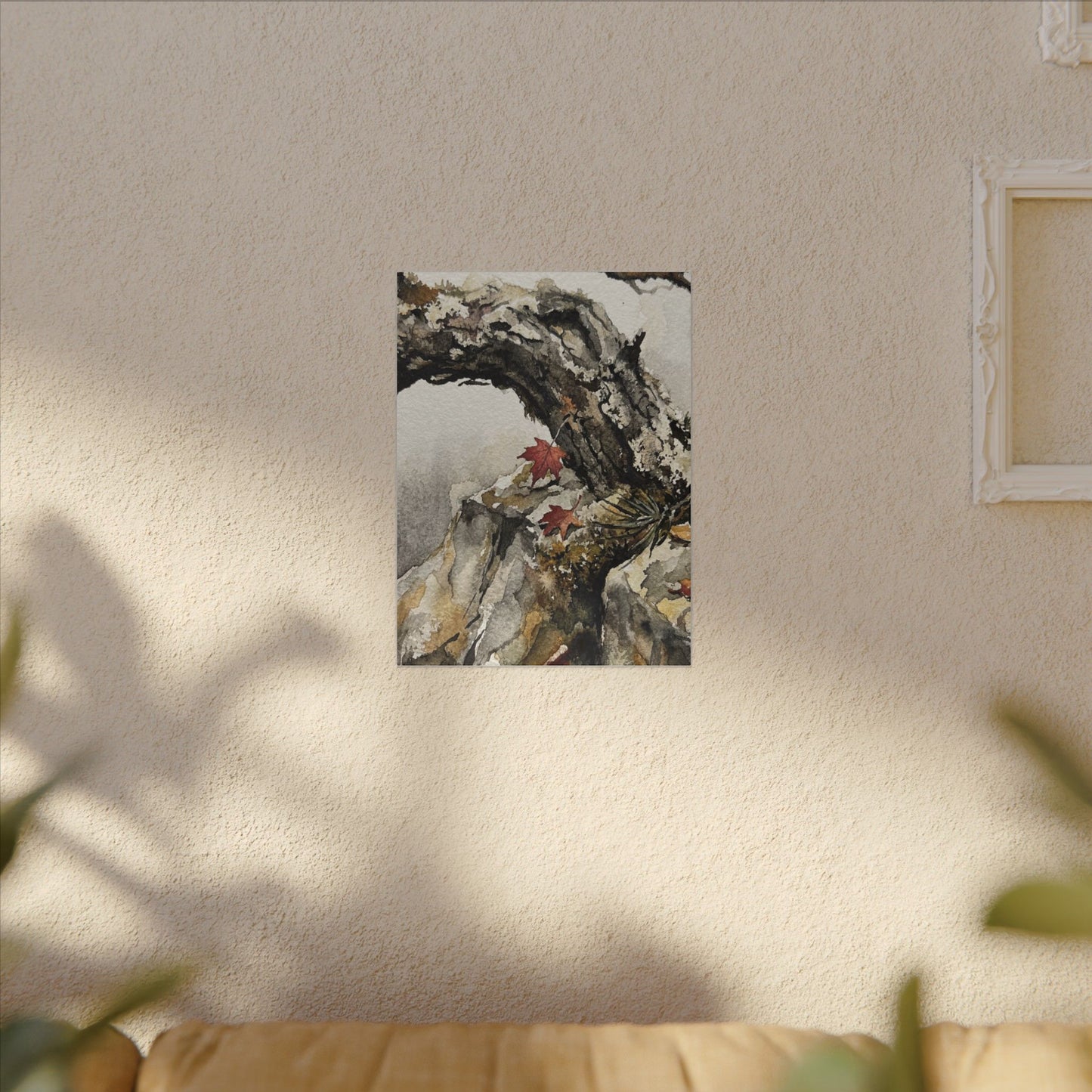 Pine Tree Autumn Canvas Art | Japandi Earthy Design
