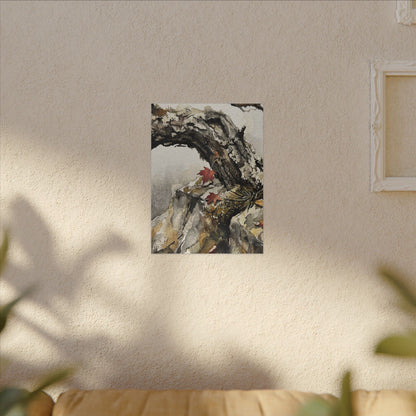 Pine Tree Autumn Canvas Art | Japandi Earthy Design